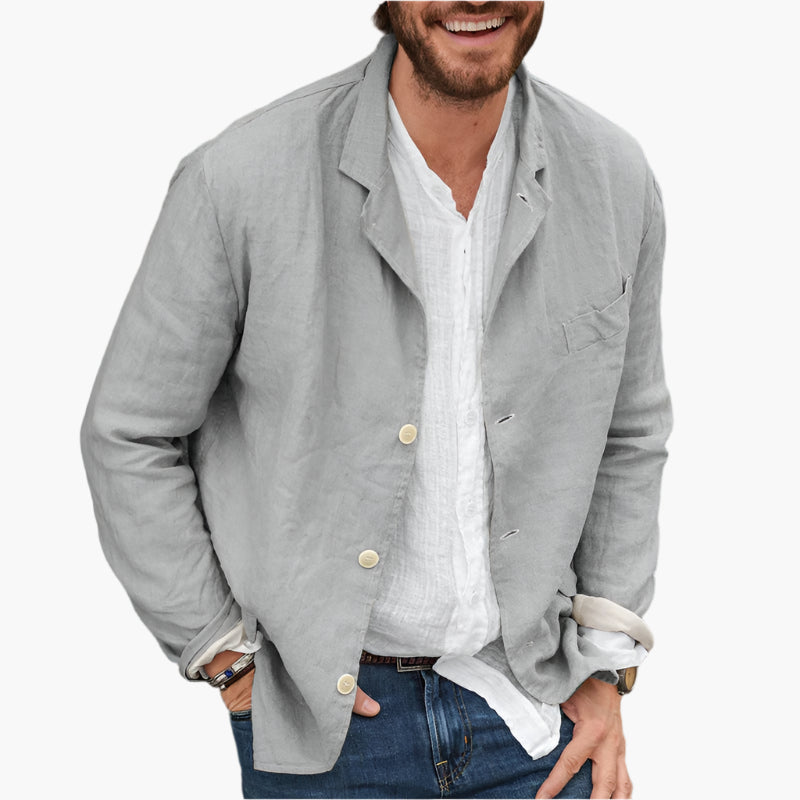 Herren Sakko Leinen Casual Blazer – Moderner Freizeit-Look für Alltag & Events
