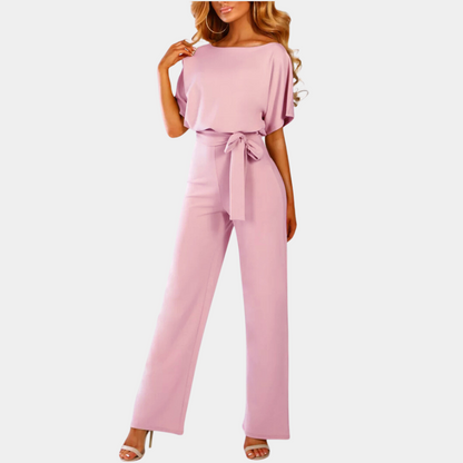 Damen Jumpsuit Elegant Weit Bein mit Taillengürtel – Stilvolle Einteiler für Freizeit und besondere Anlässe