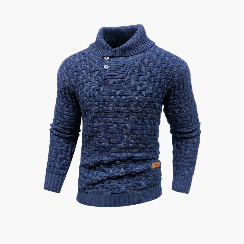 Herren Strickpullover mit Knopfleiste und Stehkragen – Winterlicher Casual-Style für Büro und Freizeit
