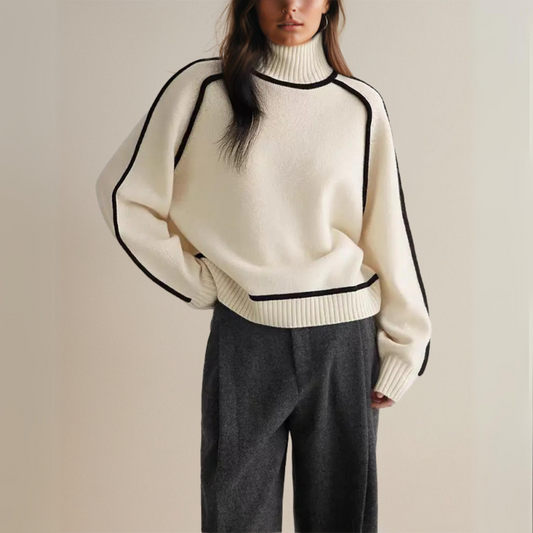 Damen Turtleneck Pullover – Moderner Strickpullover für Herbst und Winter, Elegant & Vielseitig