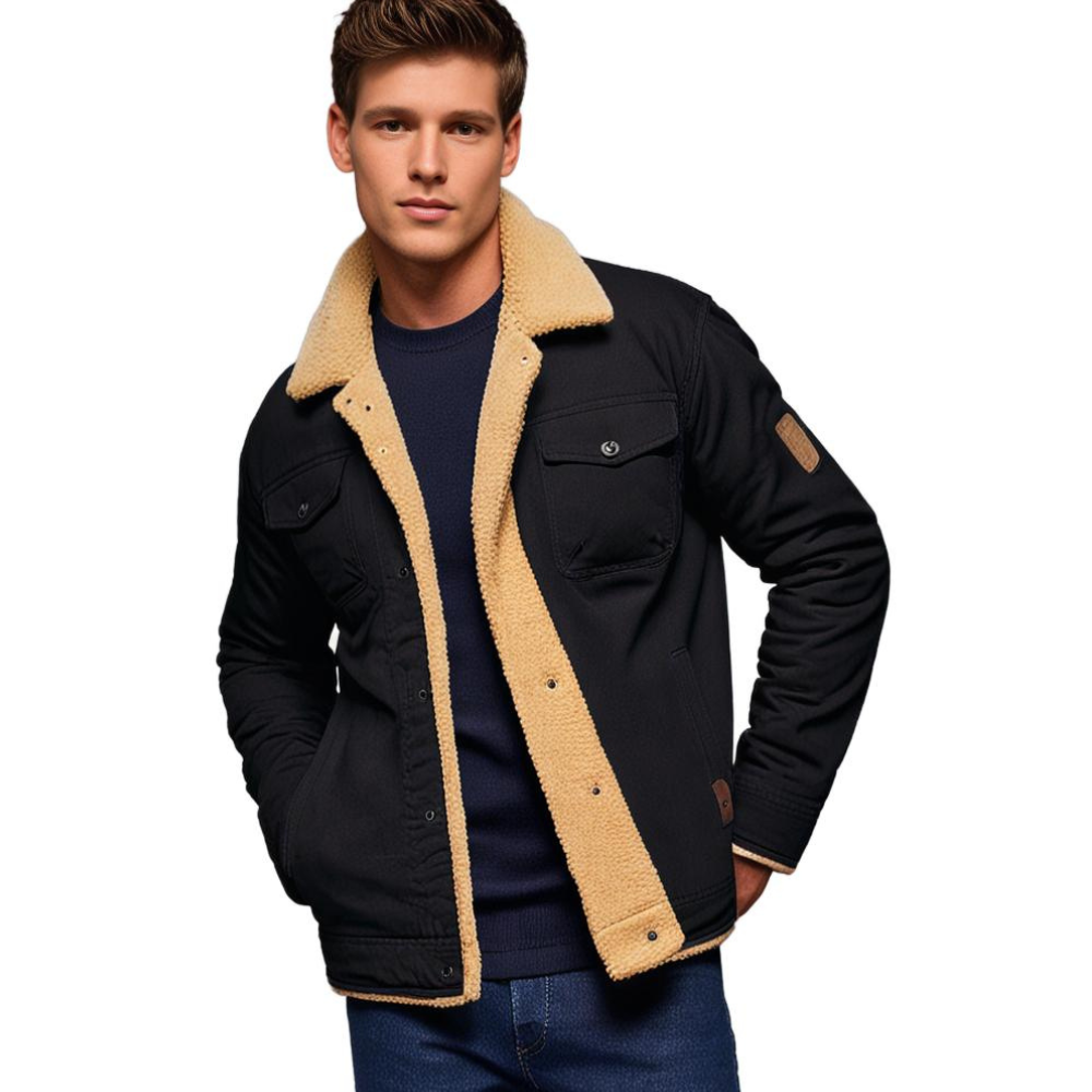 Herren Vintage Bomberjacke mit Teddyfutter – Stilvolle Winterjacke für Freizeit & Alltag