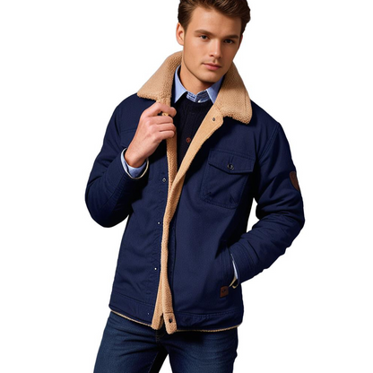 Herren Vintage Bomberjacke mit Teddyfutter – Stilvolle Winterjacke für Freizeit & Alltag