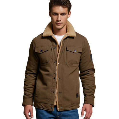Herren Vintage Bomberjacke mit Teddyfutter – Stilvolle Winterjacke für Freizeit & Alltag