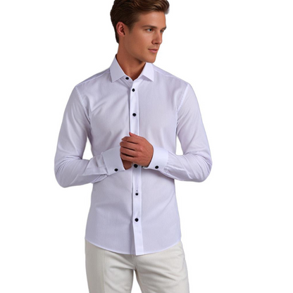 Herren Business Freizeithemd Slim Fit – Klassisches Stretch Hemd für Büro und Alltag