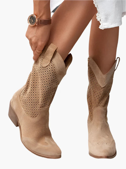 Damen Cowboy-Stiefel mit Reißverschluss – Modische Western Boots für Alltag und Freizeit