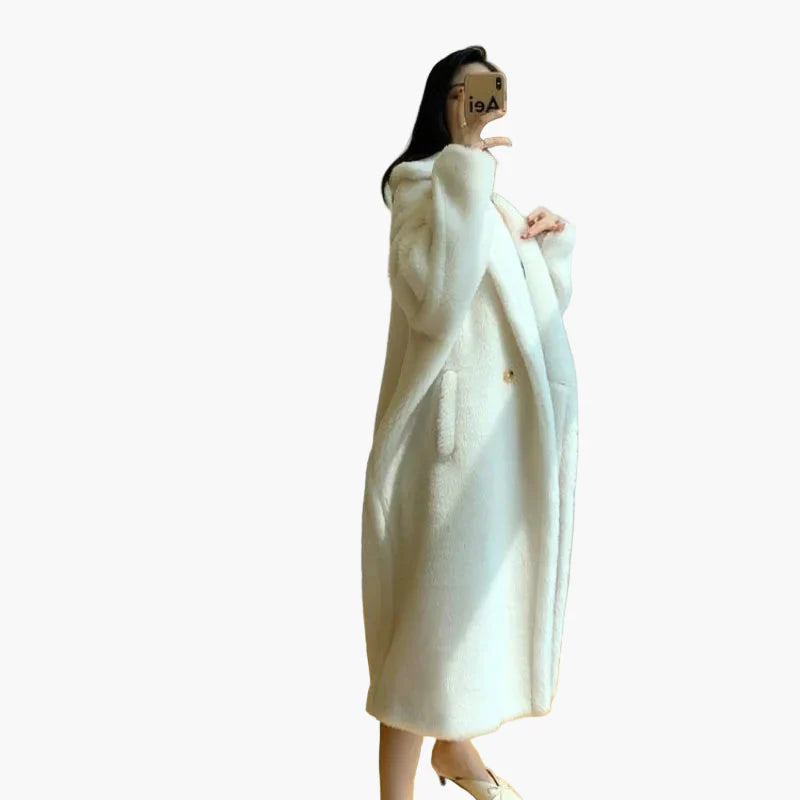 Damen Oversize Wintermantel im luxuriösen Kunstfell-Look – Eleganter Style für kalte Tage