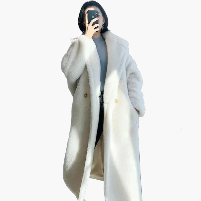 Damen Oversize Wintermantel im luxuriösen Kunstfell-Look – Eleganter Style für kalte Tage