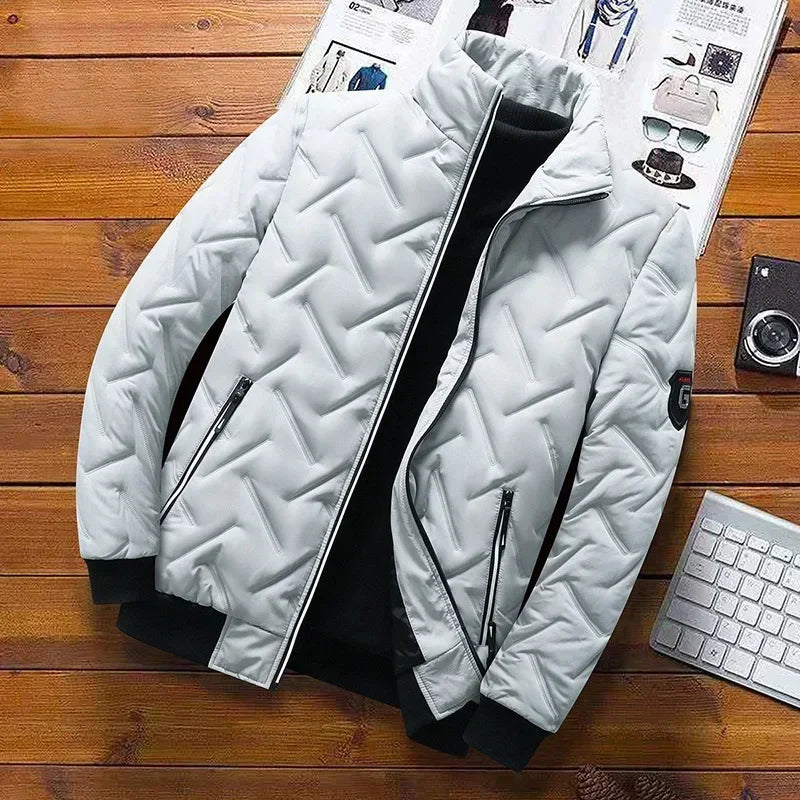 Gesteppte Jacke mit Hohem Kragen, Reißverschluss und Seitentaschen