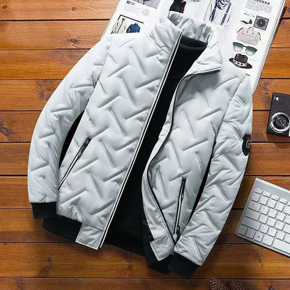 Gesteppte Jacke mit Hohem Kragen, Reißverschluss und Seitentaschen