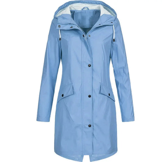 Damen Regenmantel mit Kapuze – Wasserdichte Outdoorjacke für Alltag und Freizeit