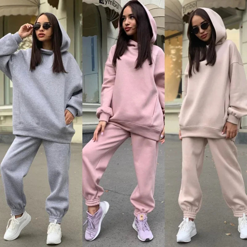 Damen Oversize Hoodie & Jogginghose Set – Bequemer Freizeitanzug im modernen Streetwear-Stil