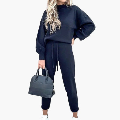 Damen 2-Teiler Lounge Set mit weitem Bein – Modischer Freizeitanzug für Alltag & Streetwear
