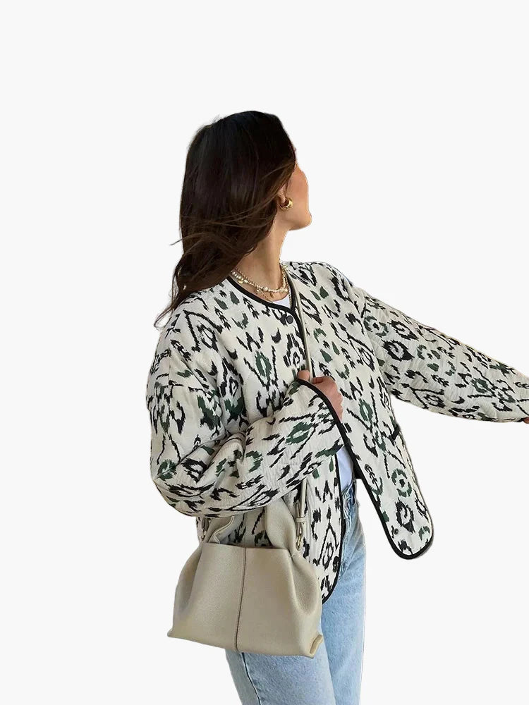 Damen Steppjacke im Boho-Stil – Modische Übergangsjacke für Alltag und Freizeit