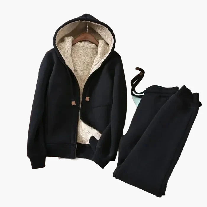 Herren Fleece-gefüttertes Kapuzen-Sportanzug Set – Modischer Freizeit- und Trainingsanzug für kalte Tage