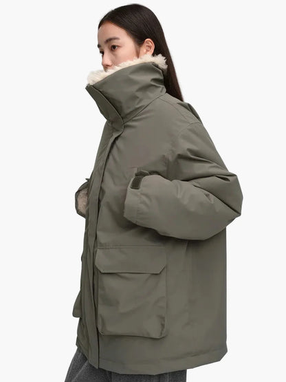 Damen Winterparka mit Teddykragen – Stilvolle Outdoorjacke für kalte Tage