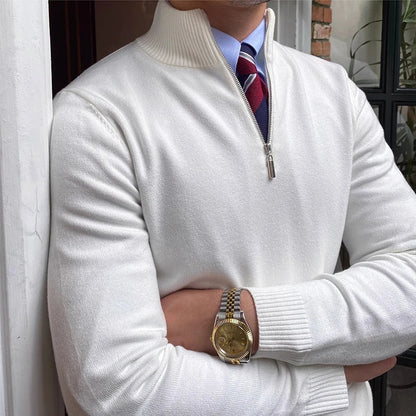 Herren Halb-Zip Pullover – Business & Freizeit, Moderner Stehkragen, Eleganter Style