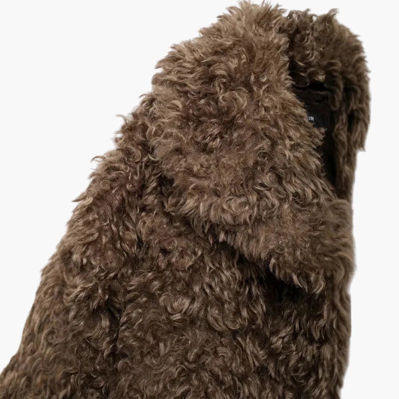 Damen Kuscheliger Plüschmantel im Vintage-Stil – Winterjacke für modische Outfits