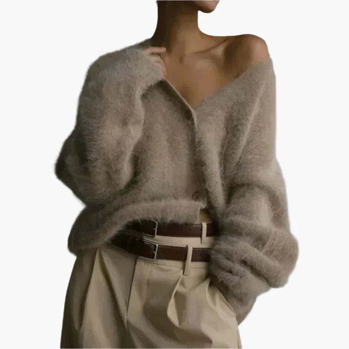 Damen Luxus Strickcardigan – Eleganter, Weicher Oversize Pullover für Alltag und Freizeit