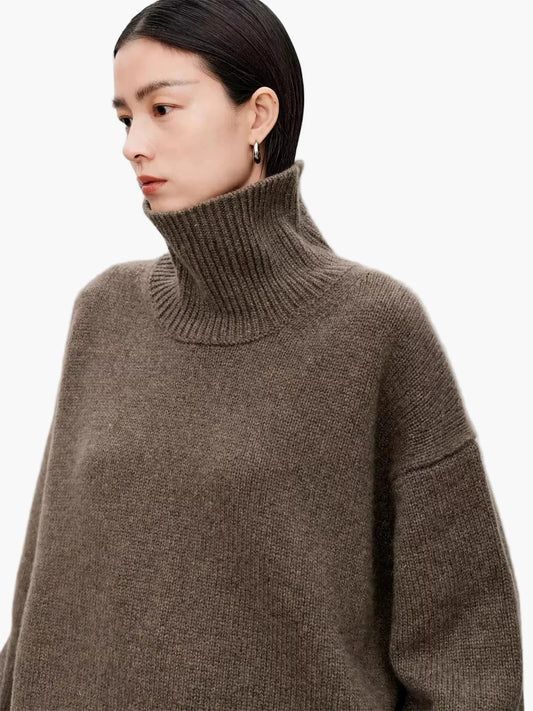 Damen Oversize Rollkragenpullover – Stilvoller Strick für Alltag und Büro