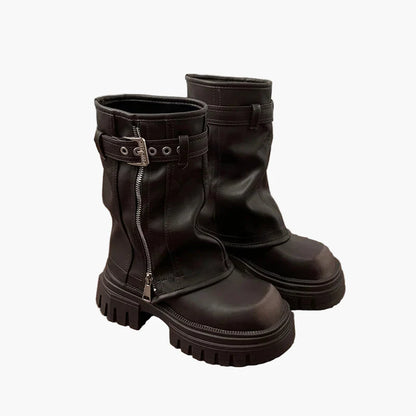 Damen Chunky Stiefel im Streetwear Look – Modische Plateaustiefel für Alltag und Freizeit