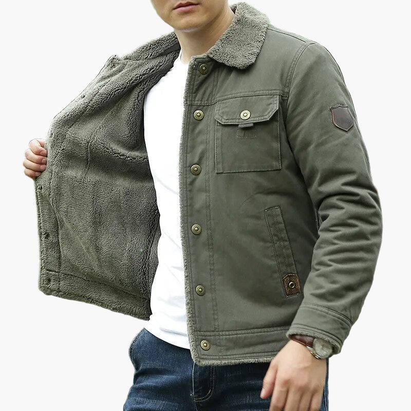 Herren Outdoor Winterjacke im Pilotenstil – Warm & Winddicht, Freizeit & Abenteuer