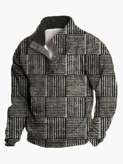 Herren Pullover mit Western Motiv und Digitaldruck – Vintage Cowboy Style, Winter Freizeit Sweater
