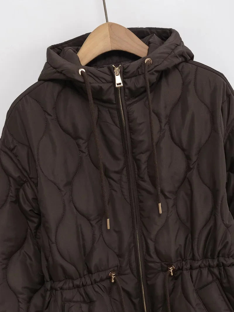 Damen Steppjacke mit Kapuze – Modische Übergangsjacke für Herbst und Winter