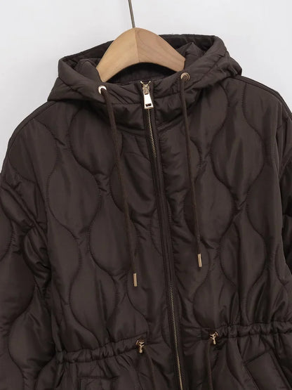 Damen Steppjacke mit Kapuze – Modische Übergangsjacke für Herbst und Winter