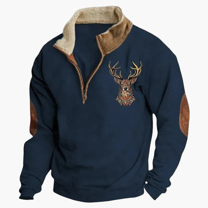 Herren Wild West Vintage Fleece Pullover – Lässiger Western-Stil für Outdoor & Alltag