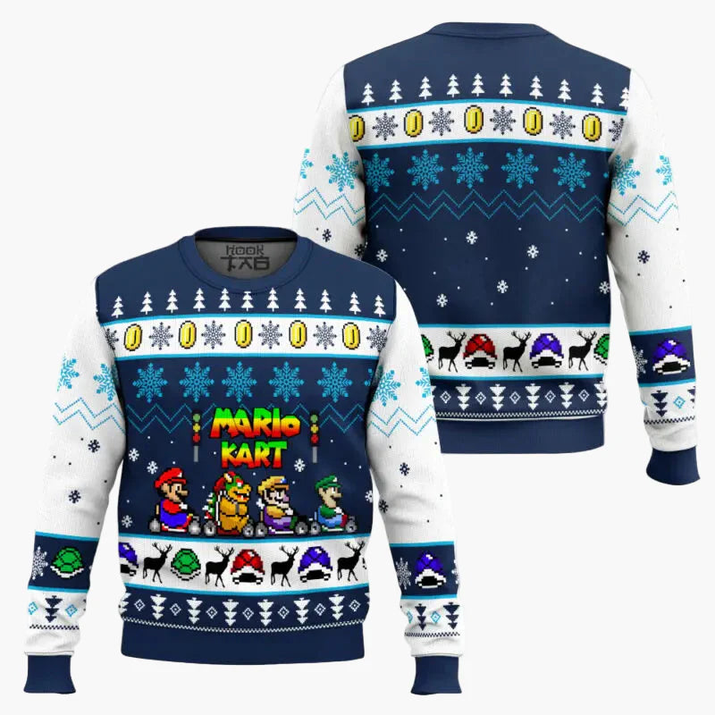 Unisex Retro Pixel Gaming Ugly Christmas Sweater – Pullover für Gamer und Weihnachtsfans