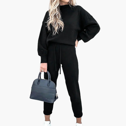 Damen 2-Teiler Lounge Set mit weitem Bein – Modischer Freizeitanzug für Alltag & Streetwear