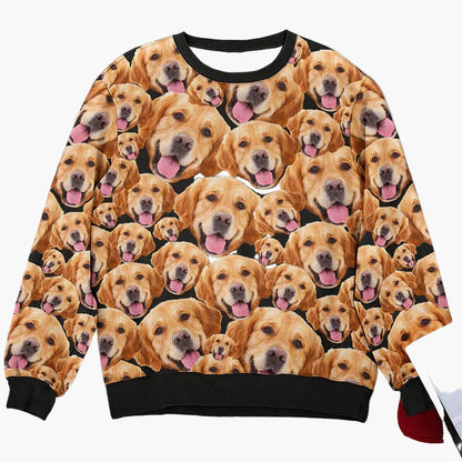 Unisex Weihnachts-Sweatshirt mit Fotodruck – Lustiger Ugly Christmas Pullover für festliche Anlässe