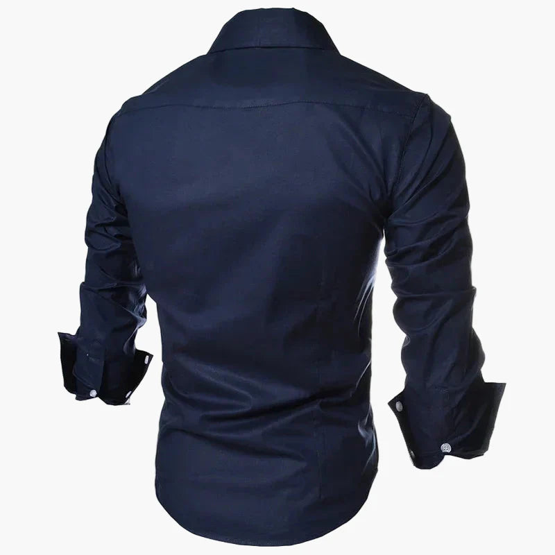 Herren Business Freizeit Slim Fit Hemd – Modernes Langarmhemd für Büro & Alltag
