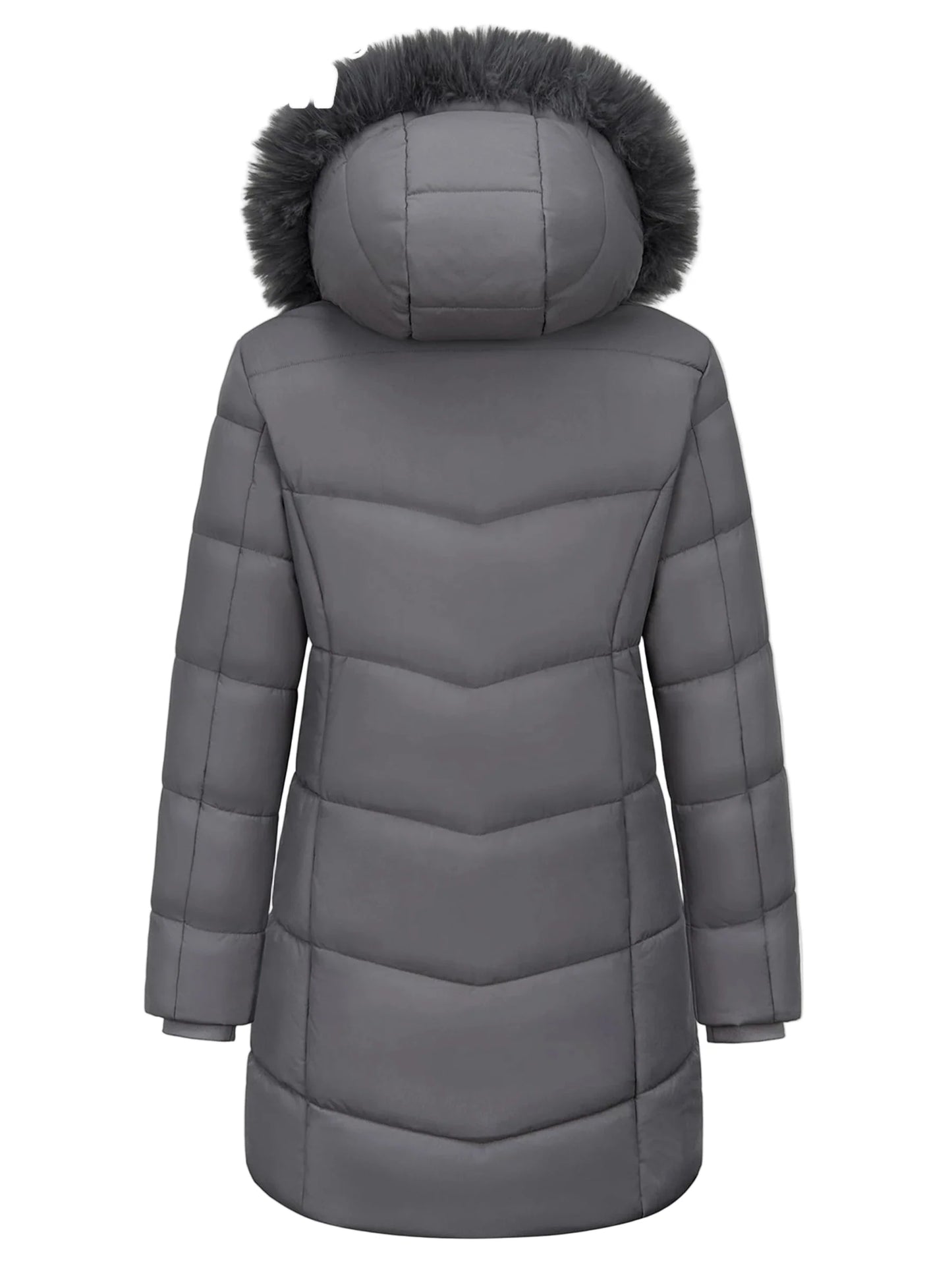 TACVASEN Womens Winter Thicken Parka Coat Warm Jacket Down Puffer Outwear with Faux Fur Removable Hood Waterproof Windproof Coat