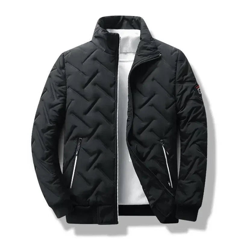 Gesteppte Jacke mit Hohem Kragen, Reißverschluss und Seitentaschen