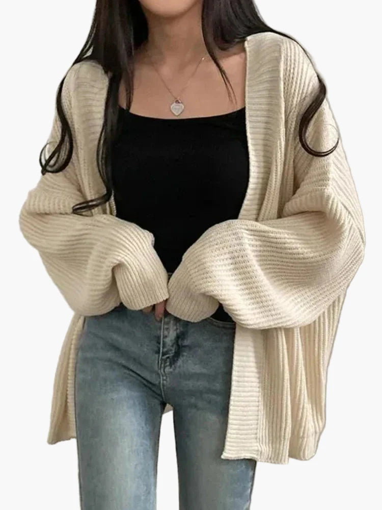 Damen Strickcardigan im Oversized-Look – Lässige Strickjacke für Alltag und Freizeit