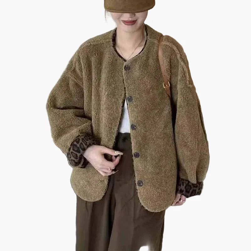 Damen Teddyjacke im Oversized-Look – Lässiger Herbst- und Winterstil, ideal für Freizeit und Alltag