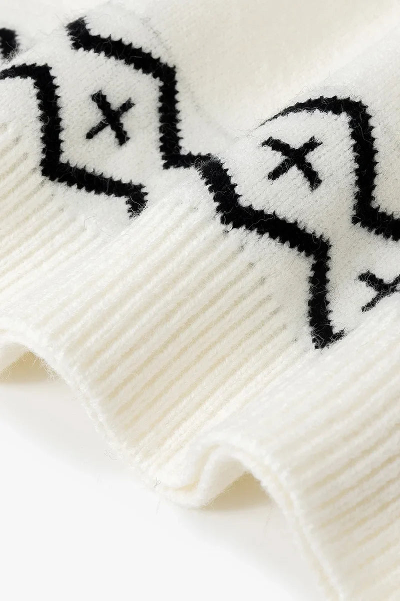 Unisex Winter Pullover mit Norwegermuster – Gemütlicher Strickpullover im Schneeflocken-Design, ideal für kalte Tage