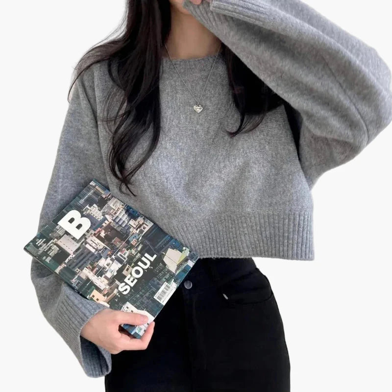 Damen Pullover im modischen Cropped-Stil – Weit geschnitten, ideal für Alltag & Freizeit