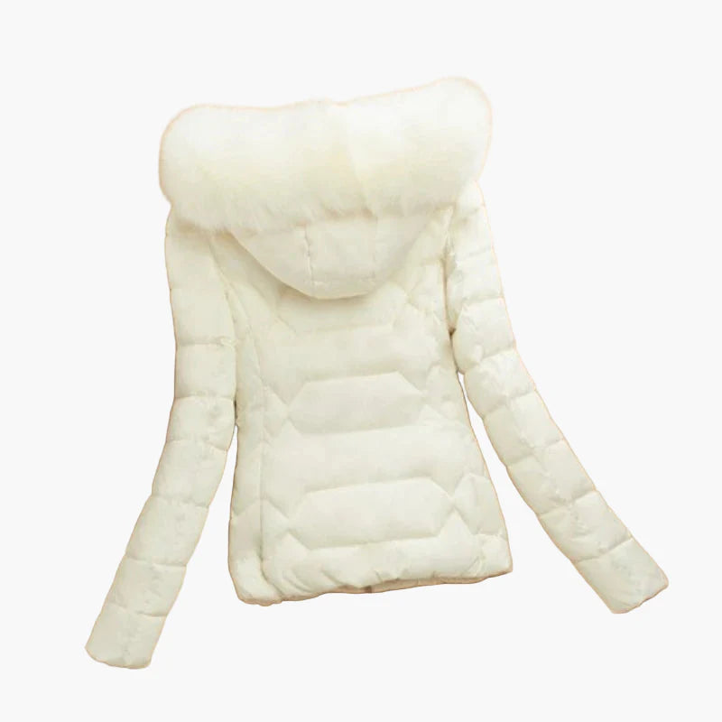 Damen Winter Steppjacke mit Kapuze und Fellkragen – Modische warme Outdoorjacke