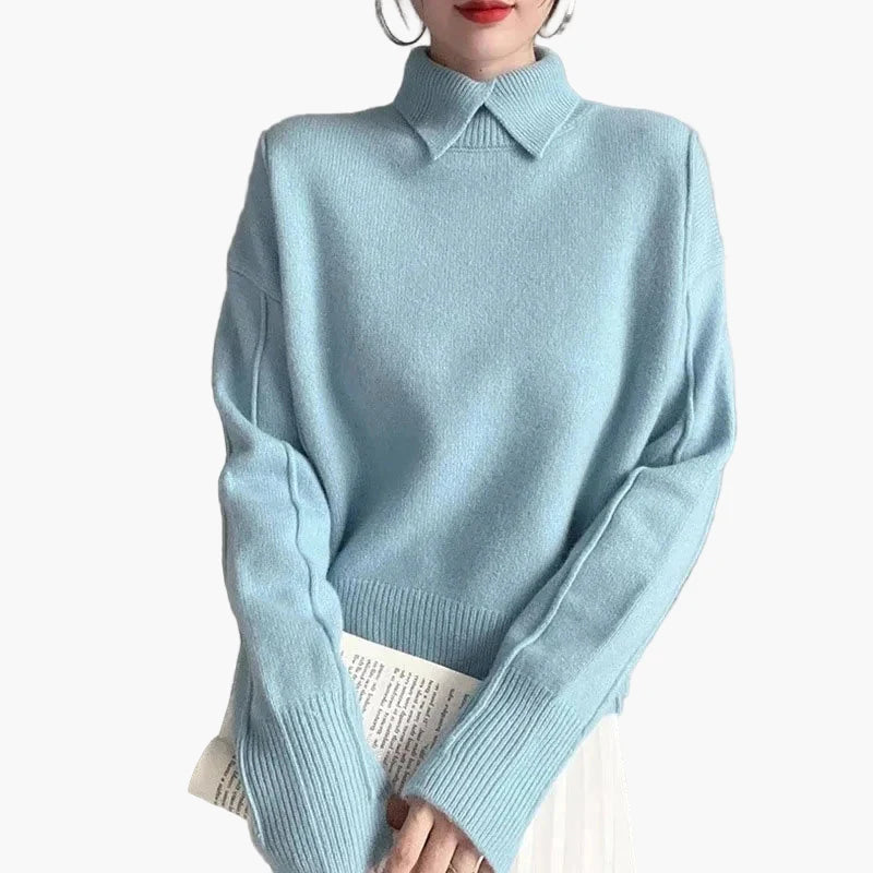 Damen Pullover mit Kragen – Eleganter Strickpullover für Alltag und Büro