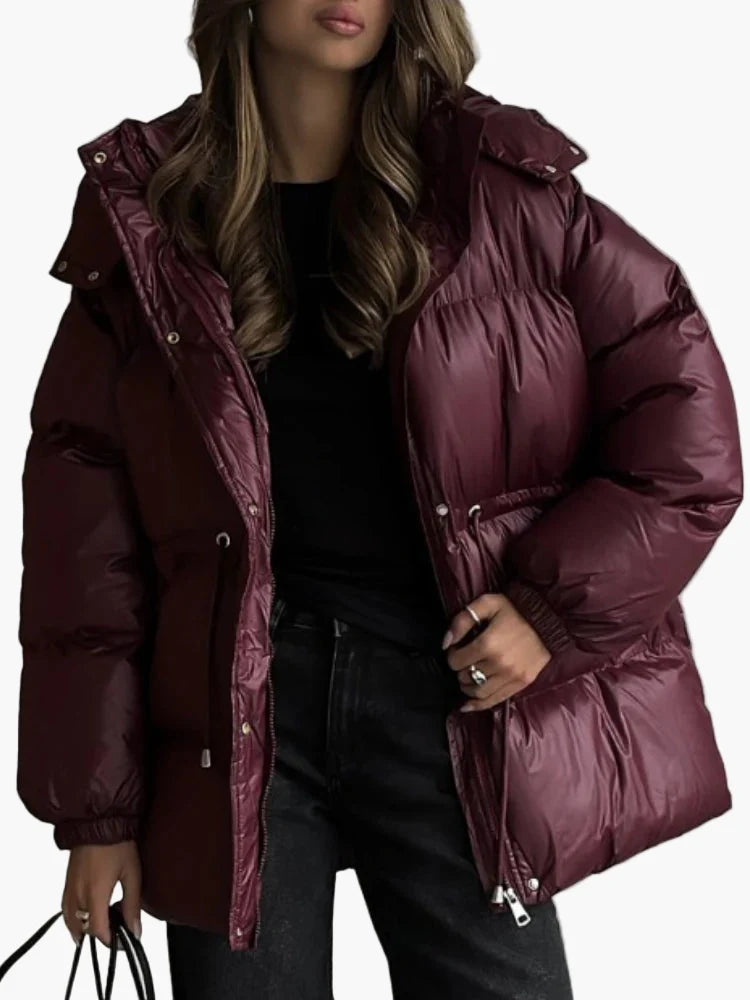 Damen Winter Steppjacke mit Kapuze – Modische Outdoor Pufferjacke für kalte Tage