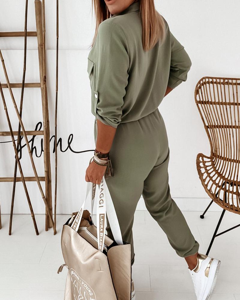 Damen Jumpsuit mit Taschen – Modischer Einteiler für Alltag und Freizeit