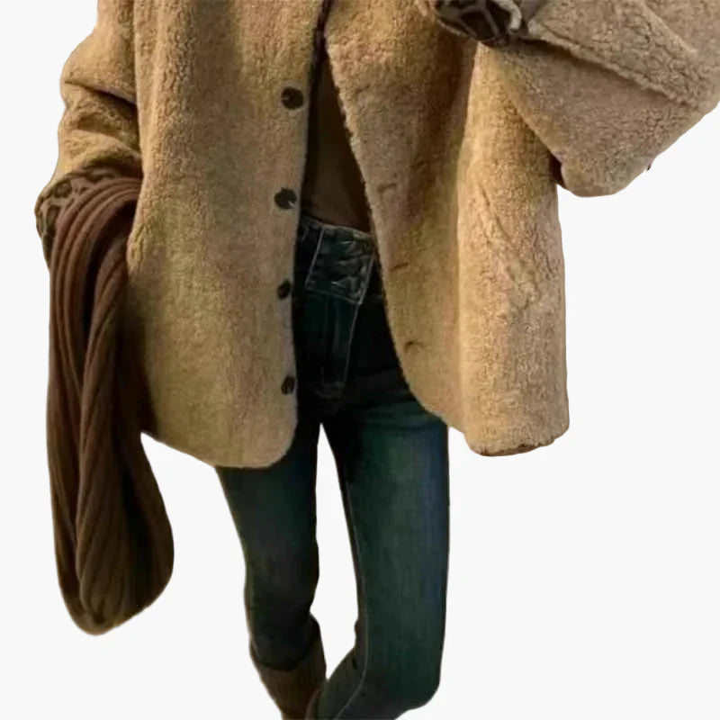 Damen Teddyjacke im Oversized-Look – Lässiger Herbst- und Winterstil, ideal für Freizeit und Alltag