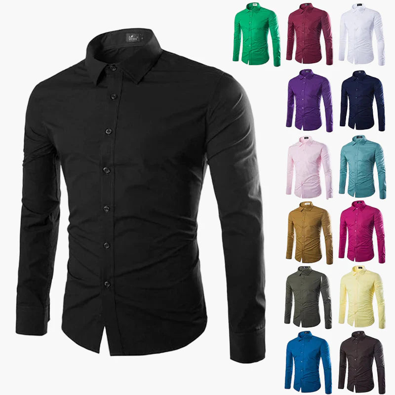 Herren Slim Fit Business Freizeit Hemd – Langarm, Modernes Design, Vielseitig für Büro und Alltag