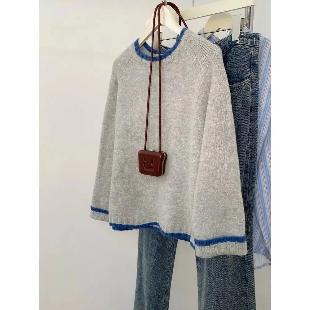 Damen Pullover im lässigen Herbststil mit Rundhalsausschnitt – Bequemer Basic-Strick für Alltag und Freizeit