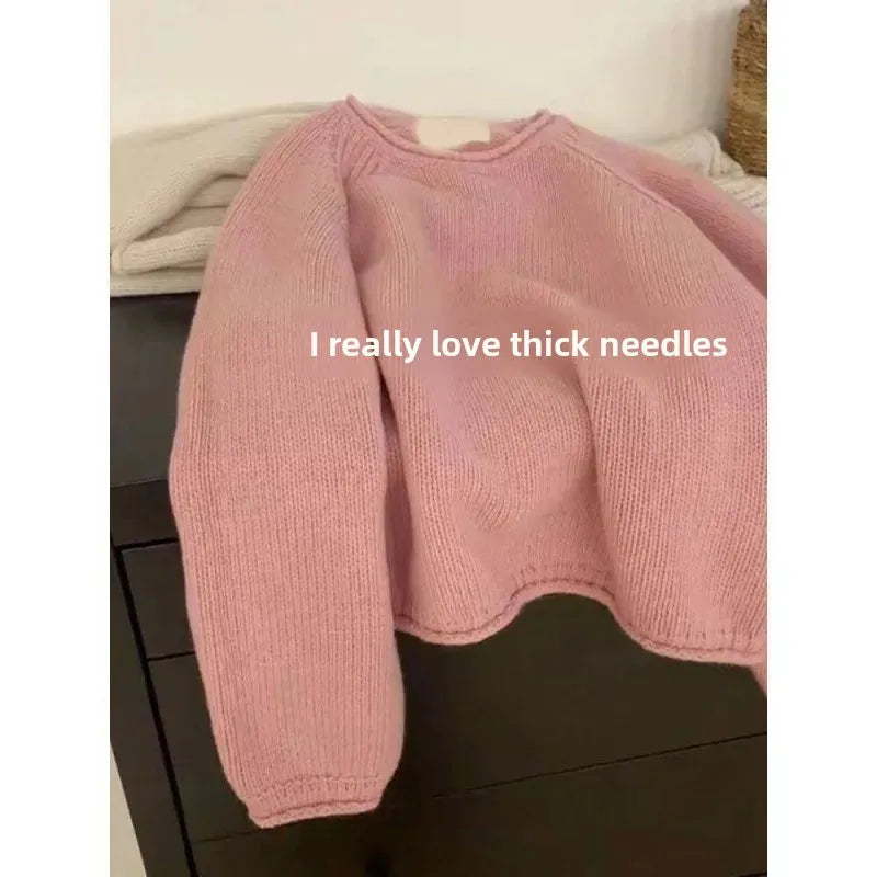 Damen Strickpullover im französischen Stil – Lockerer Alltags-Sweater für Freizeit & Büro