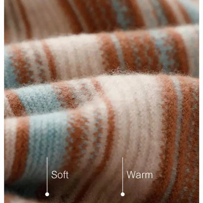 Damen Strickpullover mit Rollkragen – Modischer Streifenpullover für Herbst und Winter