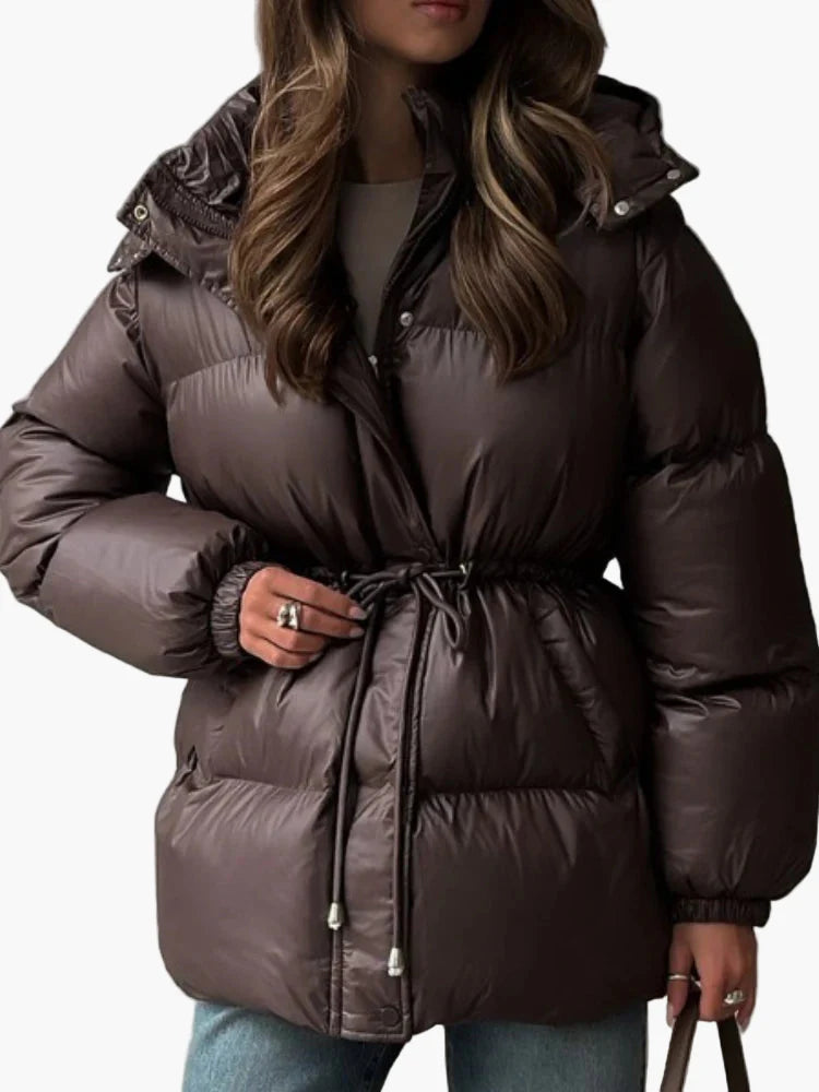 Damen Winter Steppjacke mit Kapuze – Modische Outdoor Pufferjacke für kalte Tage