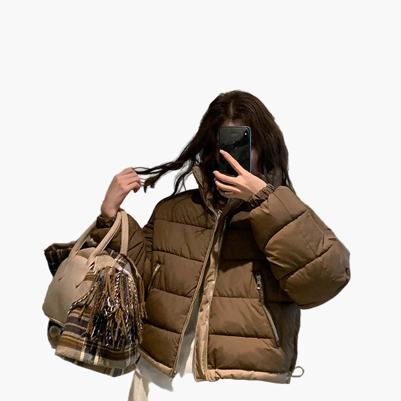 Damen Steppjacke Casual Winter Streetstyle Übergangsjacke Freizeit